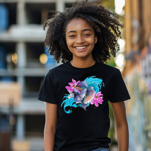 Kampfbetta Siamesischer Kampffisch Lotuswellen Bla T-Shirt