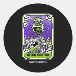 Kampfboter Halloween-Hexendoktor-Sha-Tarot-Karte Runder Aufkleber