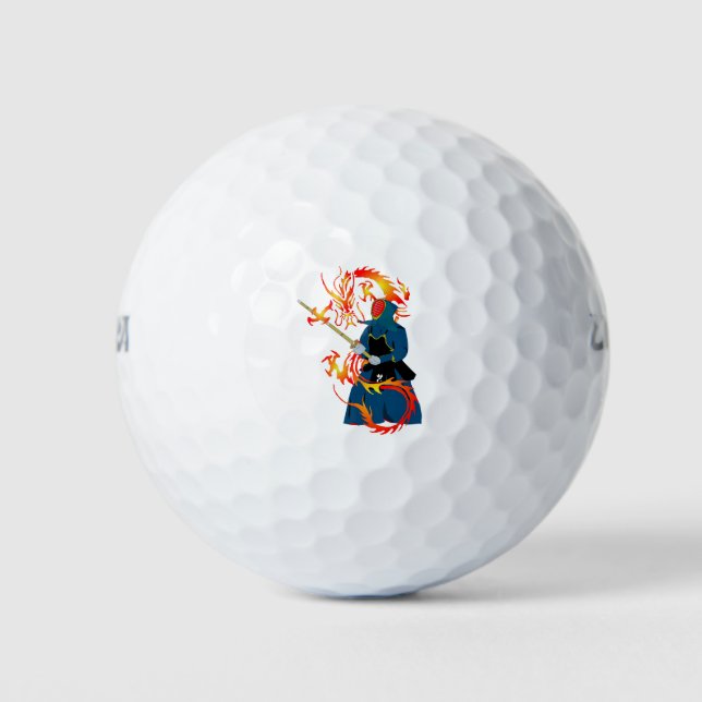 Kampfdrache: Hwa Rang Do Stick Fighting Dragon Golfball (Vorderseite)