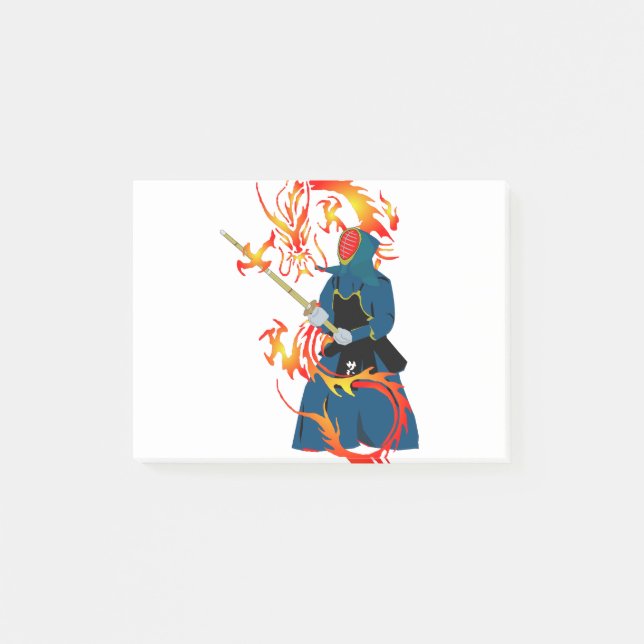 Kampfdrache: Hwa Rang Do Stick Fighting Dragon Post-it Klebezettel (Vorderseite)