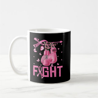 Kämpfe Brustkrebs-Bewusstsein Boxhandschuhe Kriege Kaffeetasse