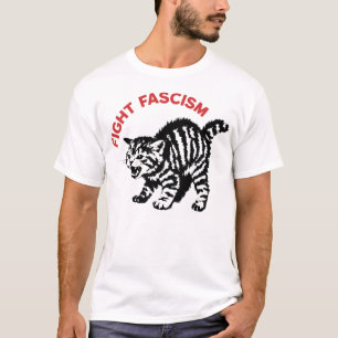 Kämpfe gegen den Faschismus lustige wütende Katze T-Shirt