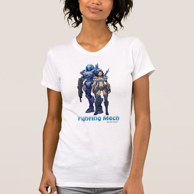 Kämpfe gegen Mech (Blaue Einheit) T-Shirt (Vorderseite)
