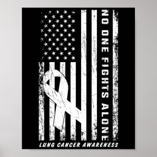 Kämpfe Lungenkrebs allein Amerikanische Flagge Wei Poster