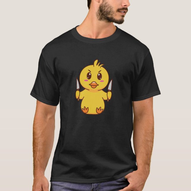 Kämpfe mich, ich bin eine Niedliche Ente mit Knife T-Shirt (Vorderseite)