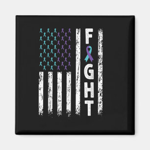 Kämpfe Usa-Flagge - Selbstmordpräventions-Bewussts Magnet