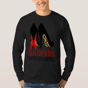 Kämpfe wie ein Boss Herz Herzkrankheit Bewusstsein T-Shirt