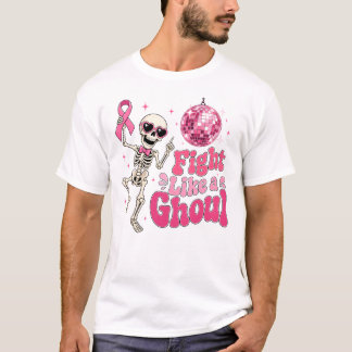 "Kämpfe wie ein Ghoul" Retro Brustkrebs-Bewusstsei T-Shirt