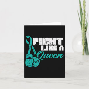 Kämpfe wie Queen Aquamarin Boxing Gloves Ovarialkr Karte