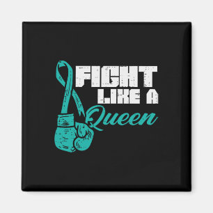 Kämpfe wie Queen Aquamarin Boxing Gloves Ovarialkr Magnet