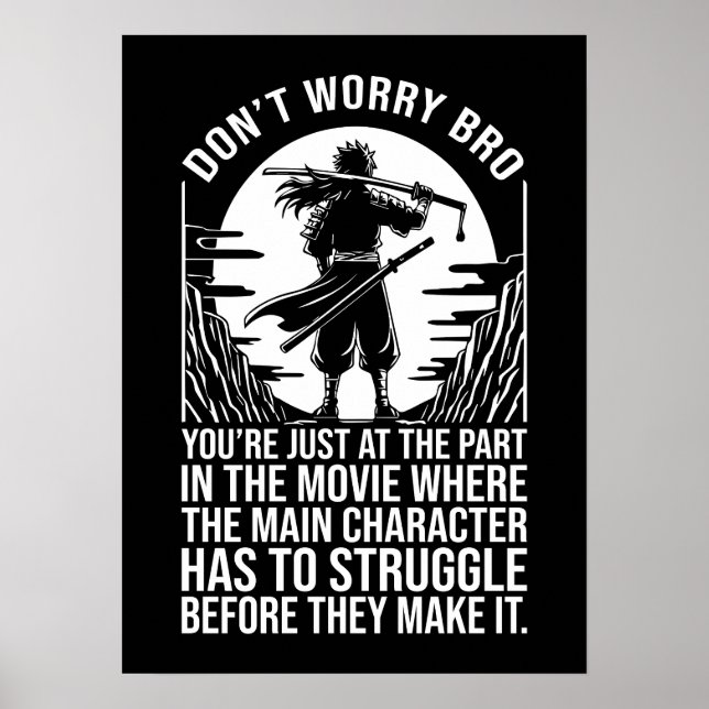 Kämpfen bevor Sie es schaffen - Anime Motivierend Poster (Vorne)