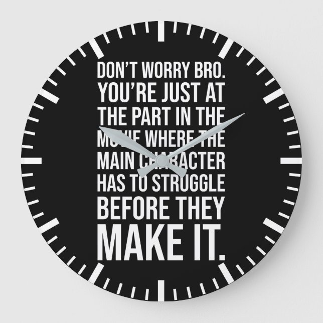 Kämpfen bevor Sie es schaffen - Motivierend Große Wanduhr (Vorderseite)
