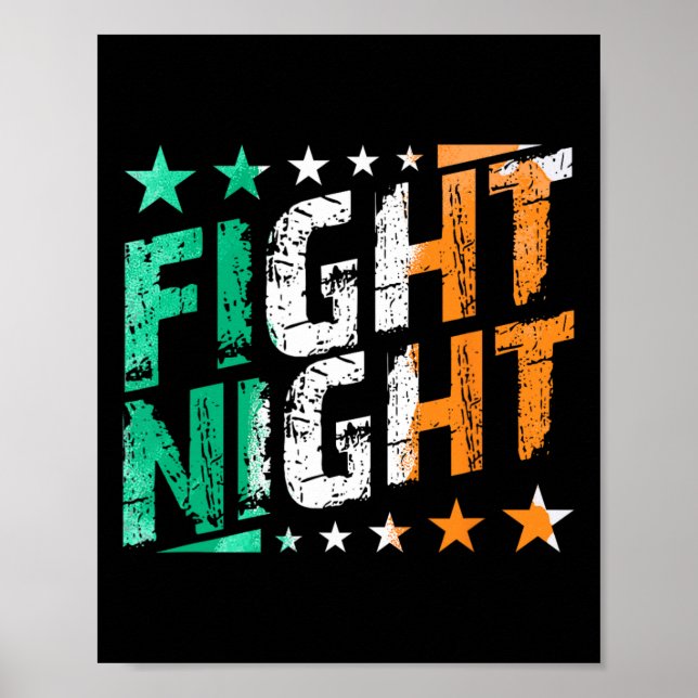 Kämpfen Nachtboxen Mixed Martial Arts oder Boxfan  Poster (Vorne)