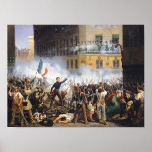 Kämpfen Sie in der Rue de Rohan 1831 am 28. Juli Poster
