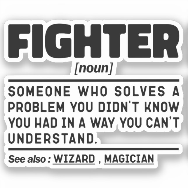 Kämpfen von Noun Definition Fighting Instructor Sp Aufkleber (Vorderseite)