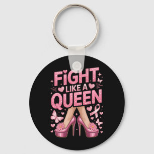 Kämpfen wie ein Queen Breast Cancer Awareness High Schlüsselanhänger