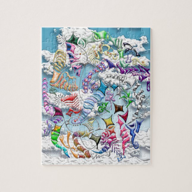 Kämpfende Drachen -- Blau (Vertikal)