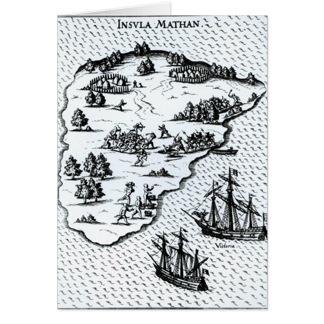 Kämpfende Eingeborene Ferdinand Magellan auf Insel (Vorne)