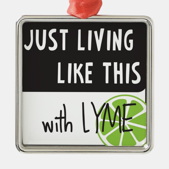 Kämpfende Lyme-Borreliose Silbernes Ornament (Vorne)