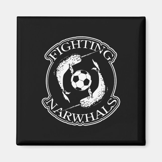 Kämpfende Narwale Fußball  Magnet (Vorne)
