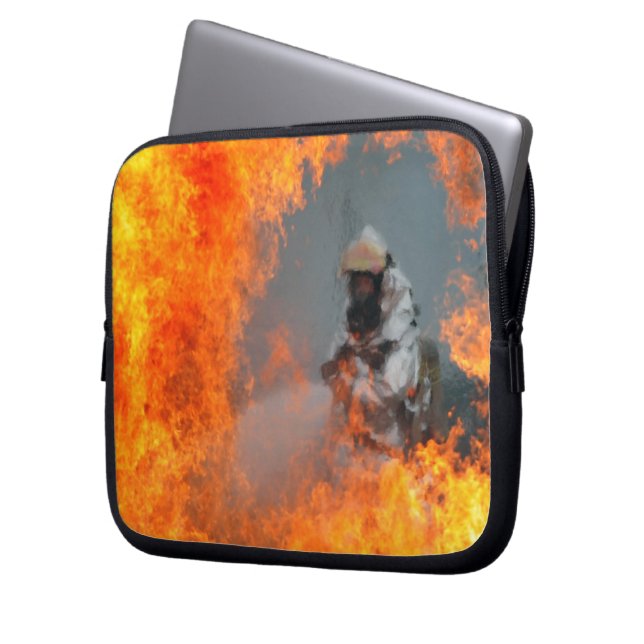 Kämpfende verheerende Feuer Laptopschutzhülle (Vorderseite Links)
