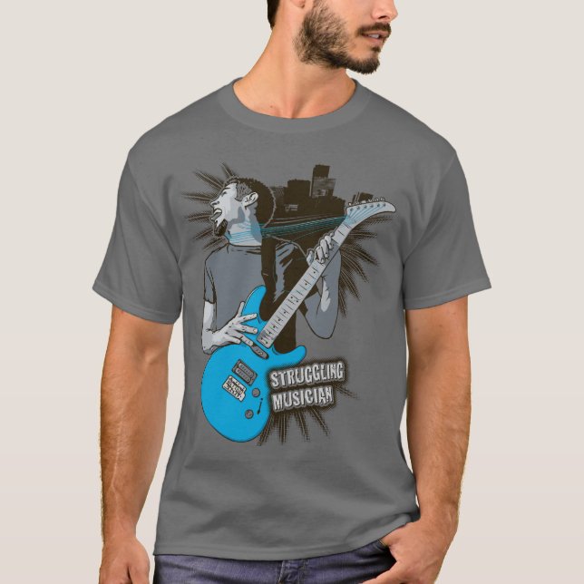 Kämpfender Musiker T-Shirt (Vorderseite)