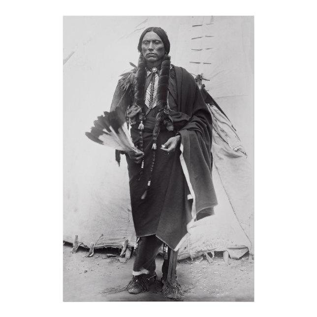 Kämpfer der Comanche Chief Quanah Parker c. 1885 Fotodruck (Vorne)