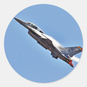 Kämpfer-Flugzeuge F 16s Jet Runder Aufkleber