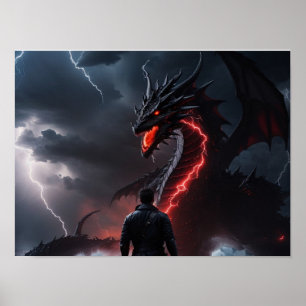 Kämpfer fordern Drachen heraus Poster