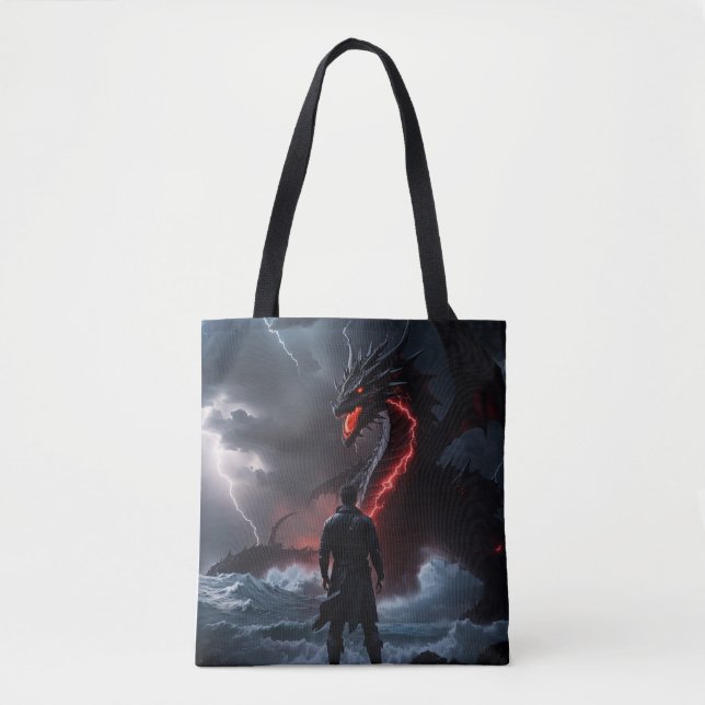 Kämpfer fordern Drachen heraus Tasche (Vorderseite)