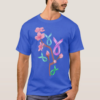 Kämpfer gegen Krebs Ribbon Sakura Cancer Awaren T-Shirt