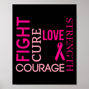 Kämpfer gegen rosa Ribbon-Brustkrebs Überlebende Poster