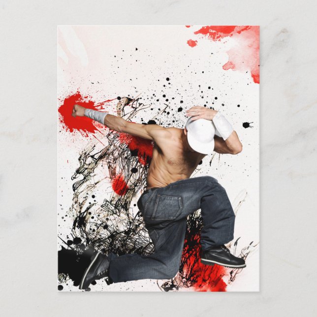 Kämpfer Hip Hop Tänzer Postkarte (Vorderseite)