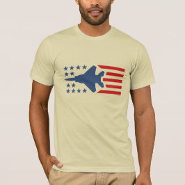 Kämpfer-Jet-rotes blaues US Flagge des Adler-F-15 T-Shirt