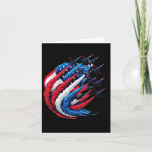 Kämpfer Jets Patriotic Red White Blue Smoke Usa Fl Karte
