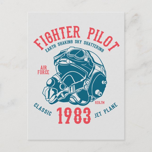 Kämpfer Pilot Classic Jet Flugzeug Postkarte (Vorderseite)