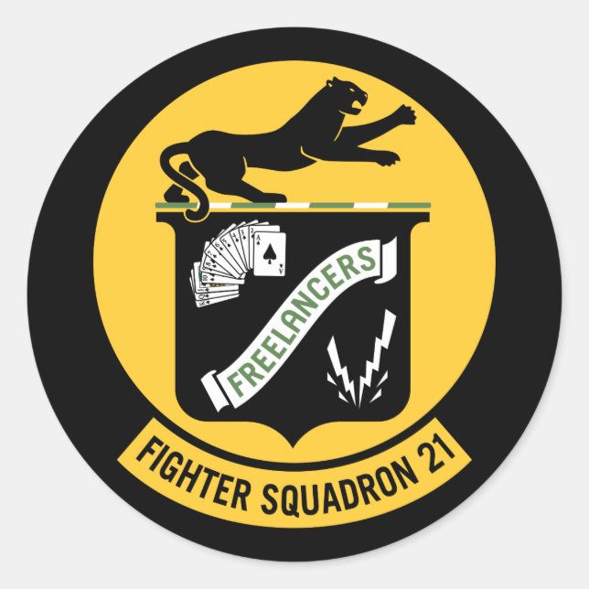Kämpfer Squadron 21 VF-21 Runder Aufkleber (Vorderseite)