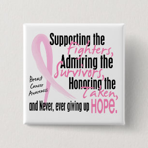 Kämpfer-Überlebende Aquarell-Rosa-Band genommen Button