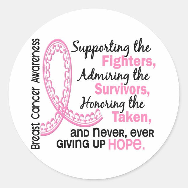 Kämpfer Überlebende von 4 Brustkrebs Runder Aufkleber (Vorderseite)
