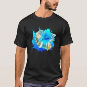 Kampffisch Betta Splendens Siamese Blau T-Shirt