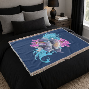 Kampffisch Siamesischer Kampffisch Lotus Wellen Bl Decke