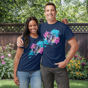 Kampffisch Siamesischer Kampffisch Lotuswellen Bla T-Shirt