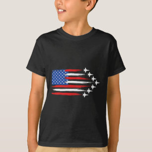 Kampfflugzeug Amerikanische Flagge Kampfflugzeuge T-Shirt