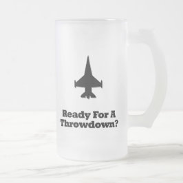 Kampfflugzeug bereit für einen Absturz Mattglas Bierglas