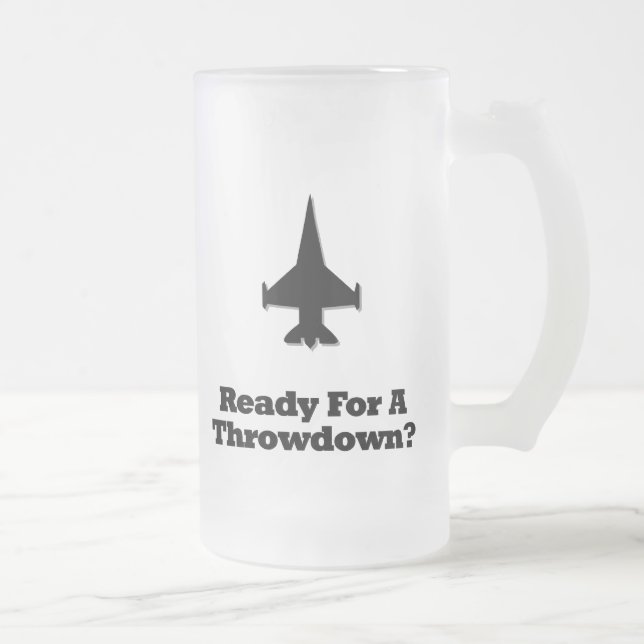 Kampfflugzeug bereit für einen Absturz Mattglas Bierglas (Rechts)