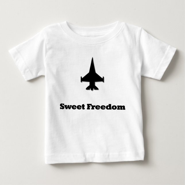Kampfflugzeug-Bonbon-Freiheit Baby T-shirt (Vorderseite)