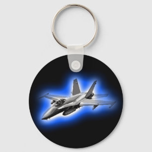Kampfflugzeug der Hornissen-F/A-18 hellblau Schlüsselanhänger