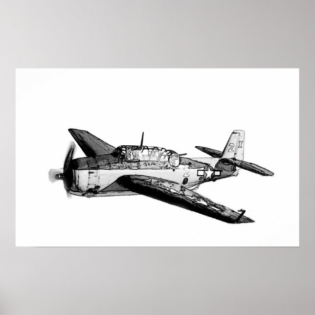 Kampfflugzeug des Zweiten Weltkriegs Poster (Vorne)