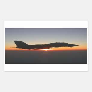 Kampfflugzeug F 14 Tomcat Rechteckiger Aufkleber