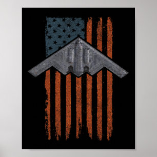 Kampfflugzeug und B-2 Spirit Bomber Patriotische K Poster